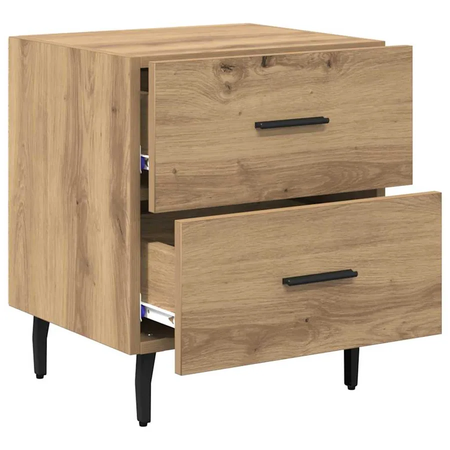 Cabinet de chevet 2 pc Chêne artisanal 40 x 35 x 47,5 cm - 6