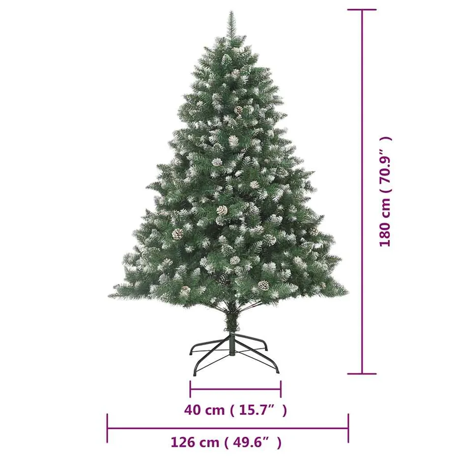 Sapin de Noël artificiel avec support 180 cm PVC - 9
