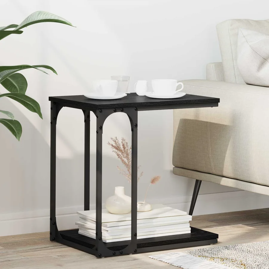 Table d'appoint Chêne noir 50 x 35 x 52 cm Bois d'ingénierie