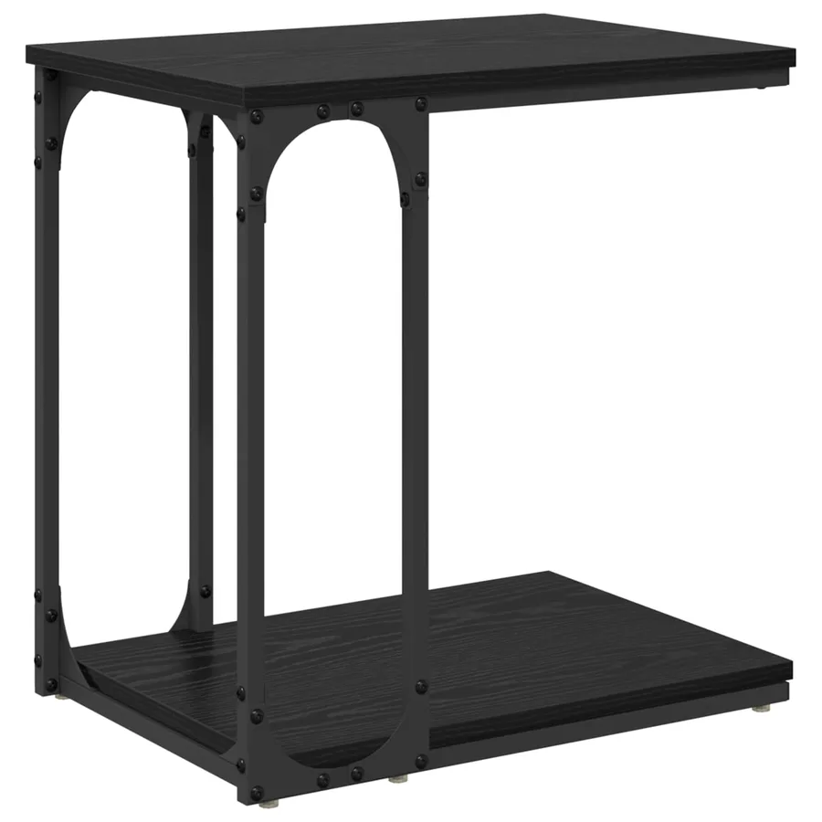 Table d'appoint Chêne noir 50 x 35 x 52 cm Bois d'ingénierie - 2