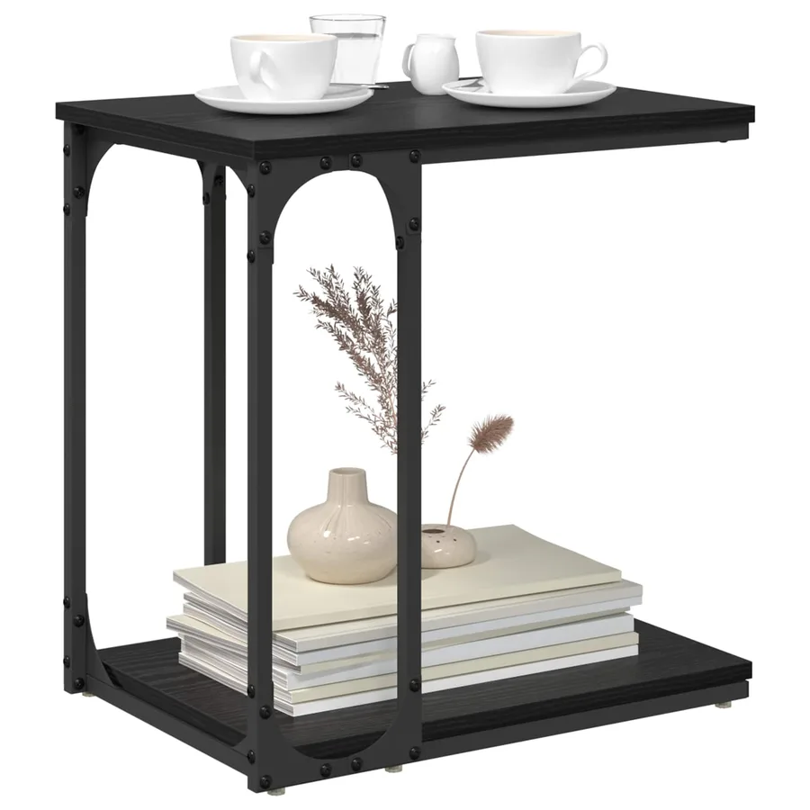 Table d'appoint Chêne noir 50 x 35 x 52 cm Bois d'ingénierie - 3