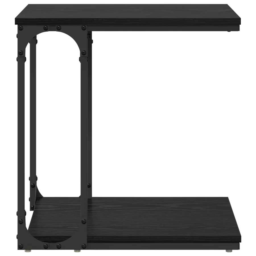 Table d'appoint Chêne noir 50 x 35 x 52 cm Bois d'ingénierie - 5