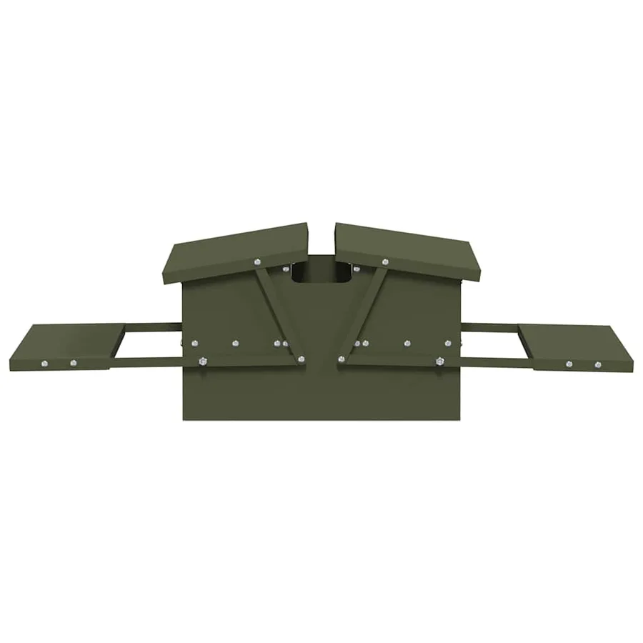 Nourrisseur à pédale pour poules Vert olive 75 x 53 x 20,5 cm - 7