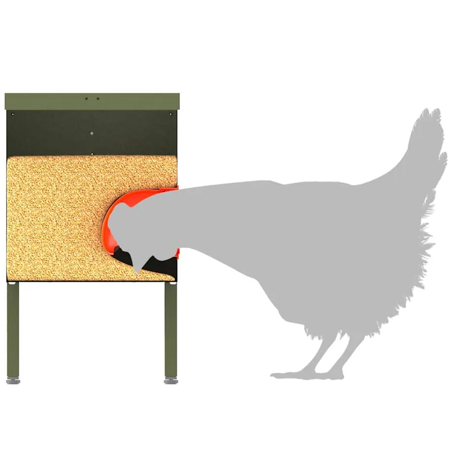 Mangeoire pour poules 2 pcs Vert olive 41,5 x 20,5 x 33 cm - 9