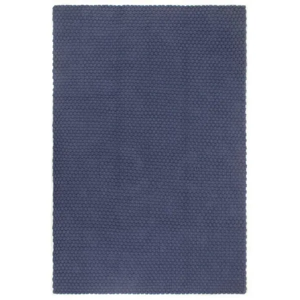 Tapis rectangulaire Bleu marine 180x250 cm Coton