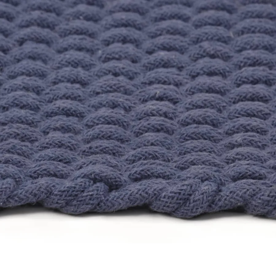 Tapis rectangulaire Bleu marine 180x250 cm Coton - 3