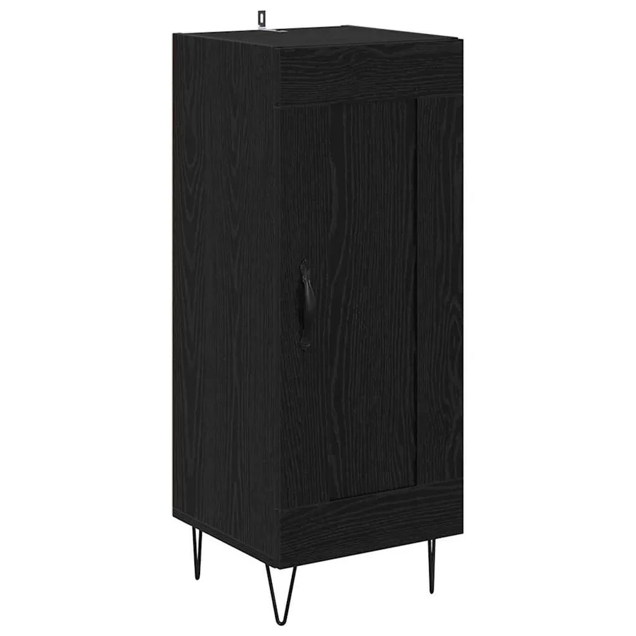 Buffet Chêne noir 34,5 x 34 x 90 cm Bois d'ingénierie et fer - 2