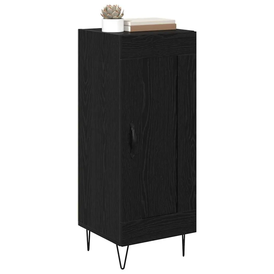 Buffet Chêne noir 34,5 x 34 x 90 cm Bois d'ingénierie et fer - 3