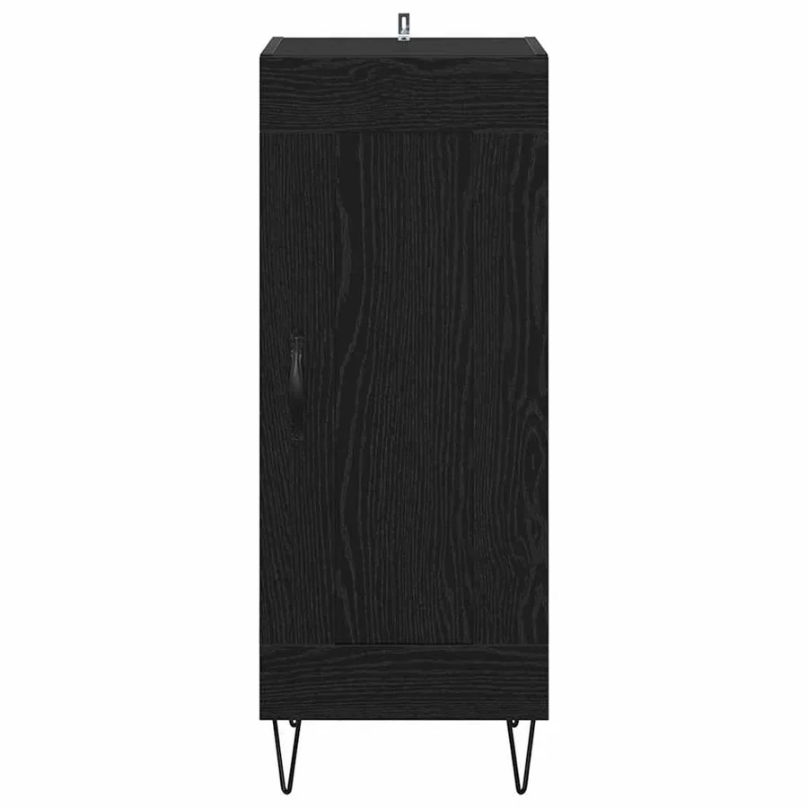 Buffet Chêne noir 34,5 x 34 x 90 cm Bois d'ingénierie et fer - 6