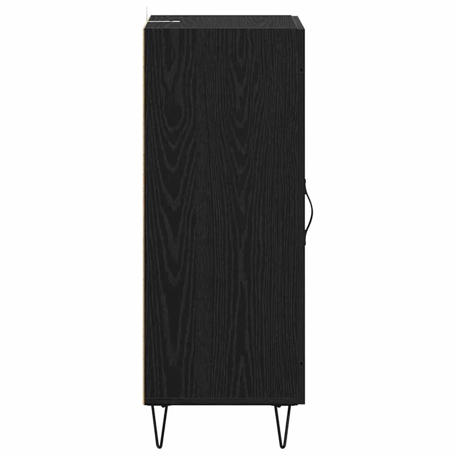 Buffet Chêne noir 34,5 x 34 x 90 cm Bois d'ingénierie et fer - 7