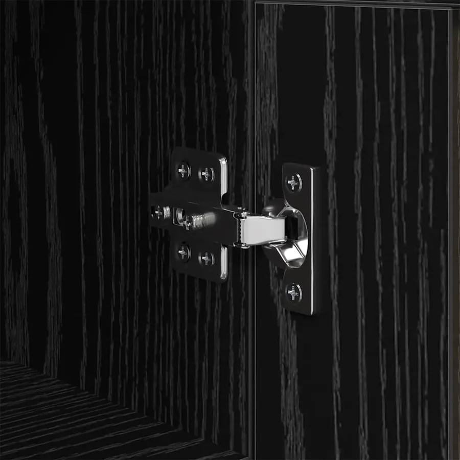 Buffet Chêne noir 34,5 x 34 x 90 cm Bois d'ingénierie et fer - 9