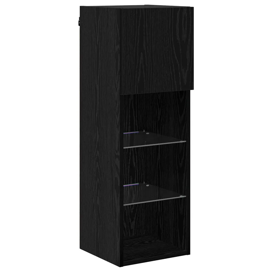 Unité murale de TV 6 pcs Chêne noir Bois d'ingénierie - 6