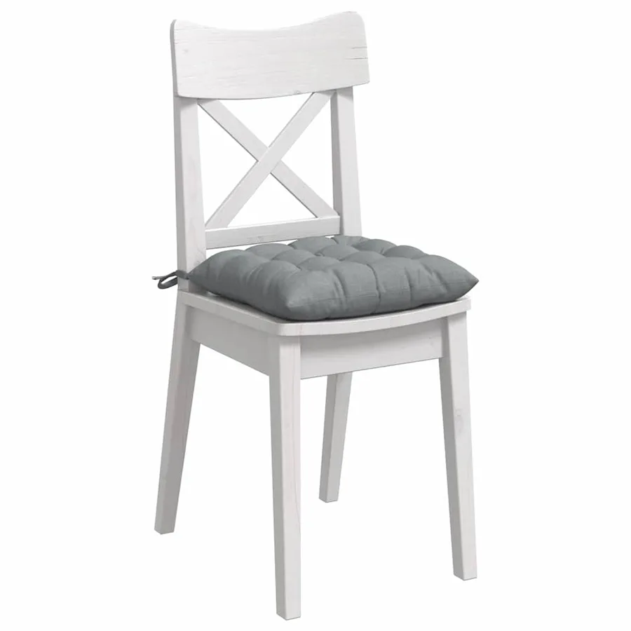 Coussins de siège 4 pcs Gris clair 40 x 40 x 6 cm tissu - 3