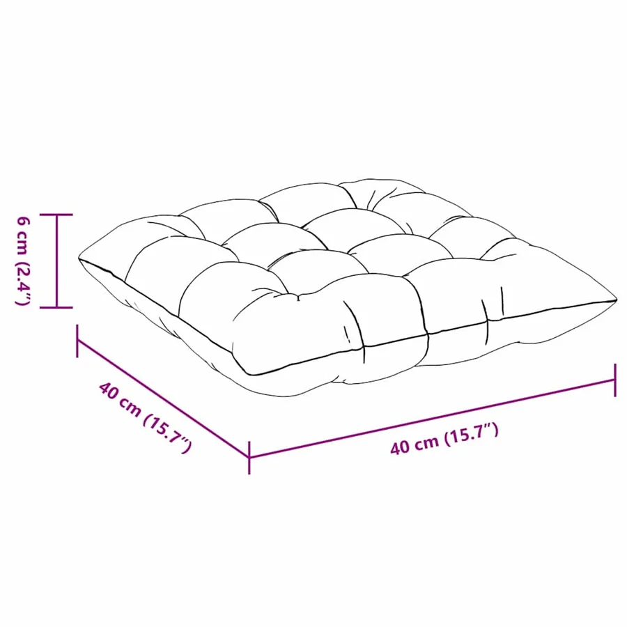 Coussins de siège 4 pcs Noir 40 x 40 x 6 cm Microfibre - 11