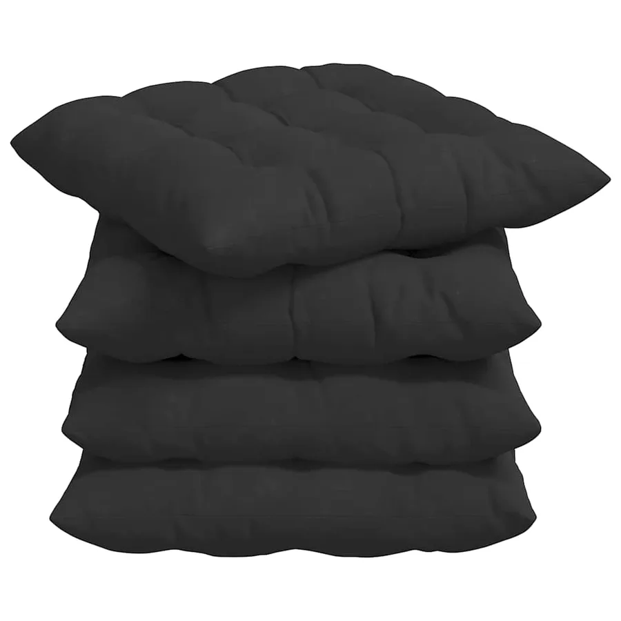Coussins de siège 4 pcs Noir 40 x 40 x 6 cm Microfibre - 2