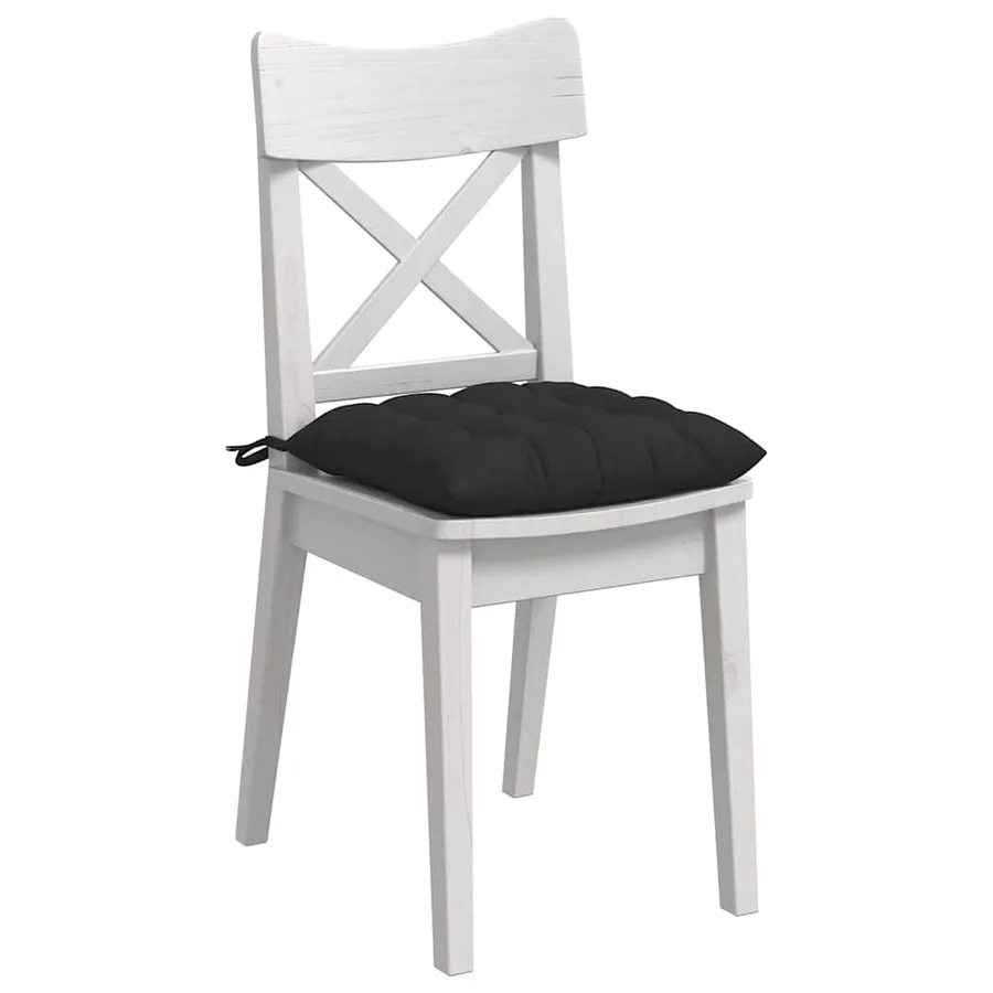 Coussins de siège 4 pcs Noir 40 x 40 x 6 cm Microfibre - 3