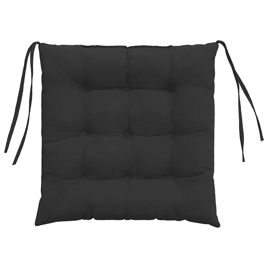 Coussins de siège 4 pcs Noir 40 x 40 x 6 cm Microfibre - 7