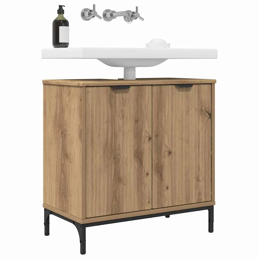 Meuble de Lavabo de Salle de Bain Chêne artisanal - 3
