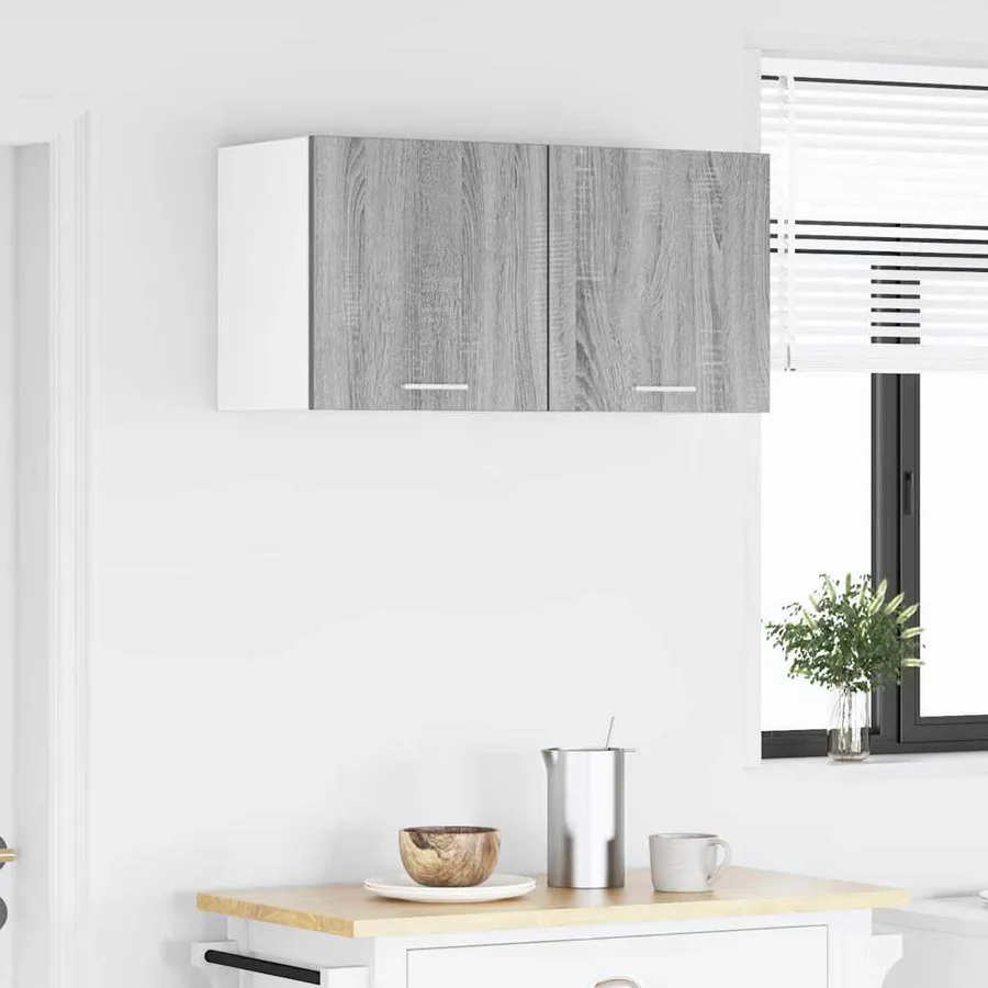 Armoire suspendue 2 pcs Gris Sonoma et Blanc 40 x 31 x 40 cm - 4