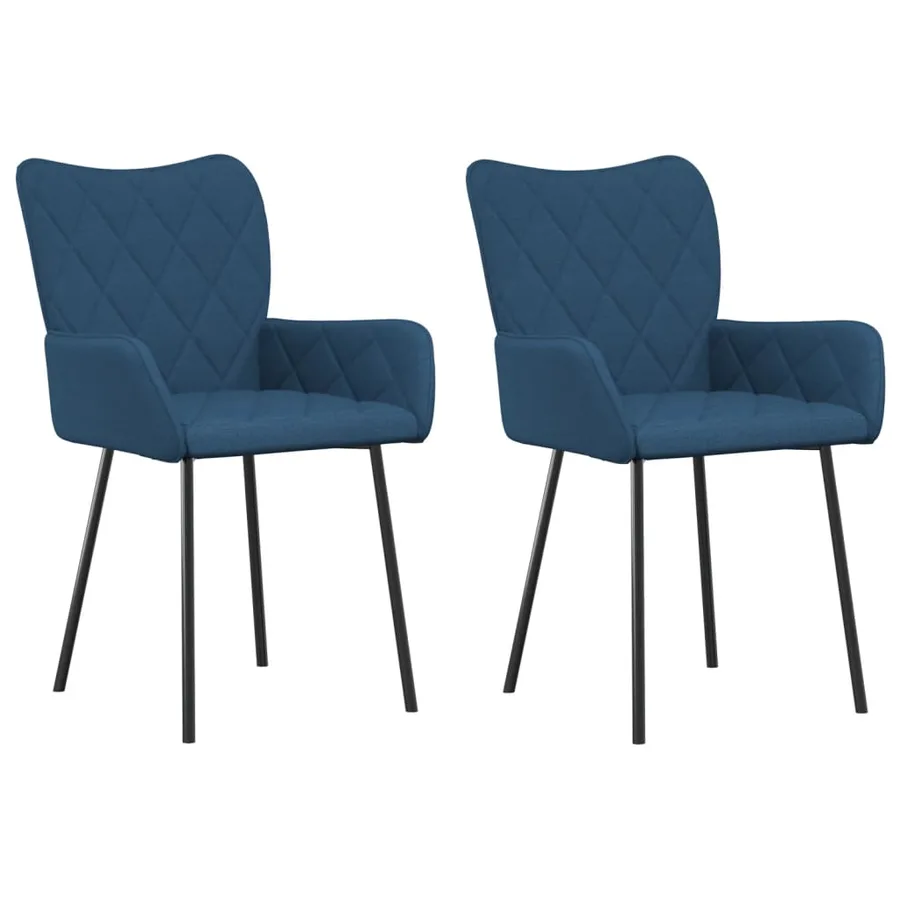 Chaises à manger lot de 2 bleu tissu - 2