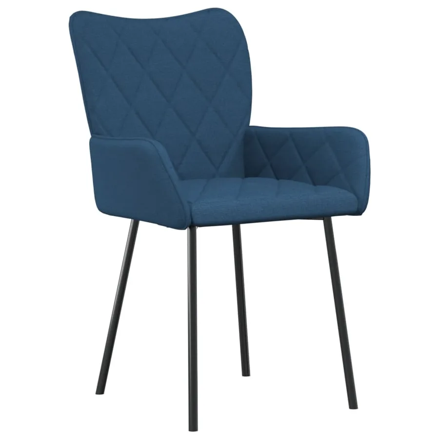 Chaises à manger lot de 2 bleu tissu - 3
