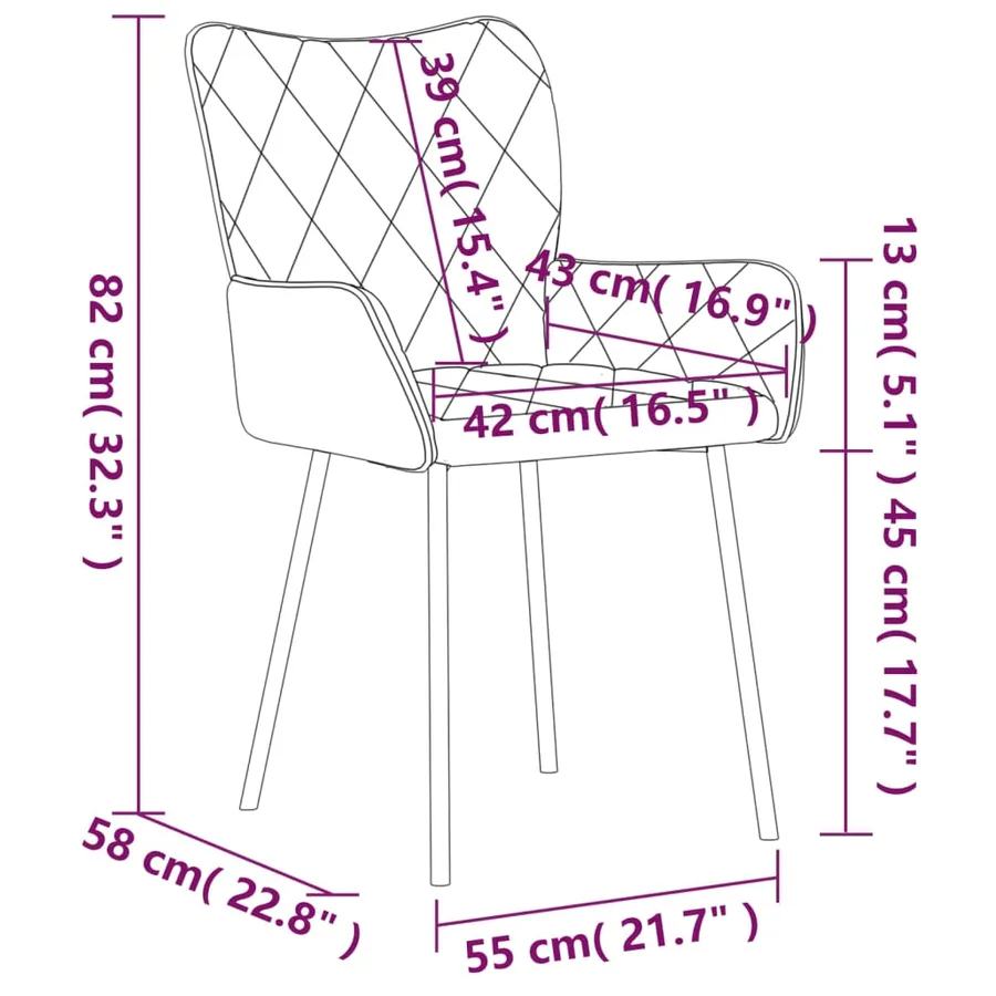 Chaises à manger lot de 2 bleu tissu - 9
