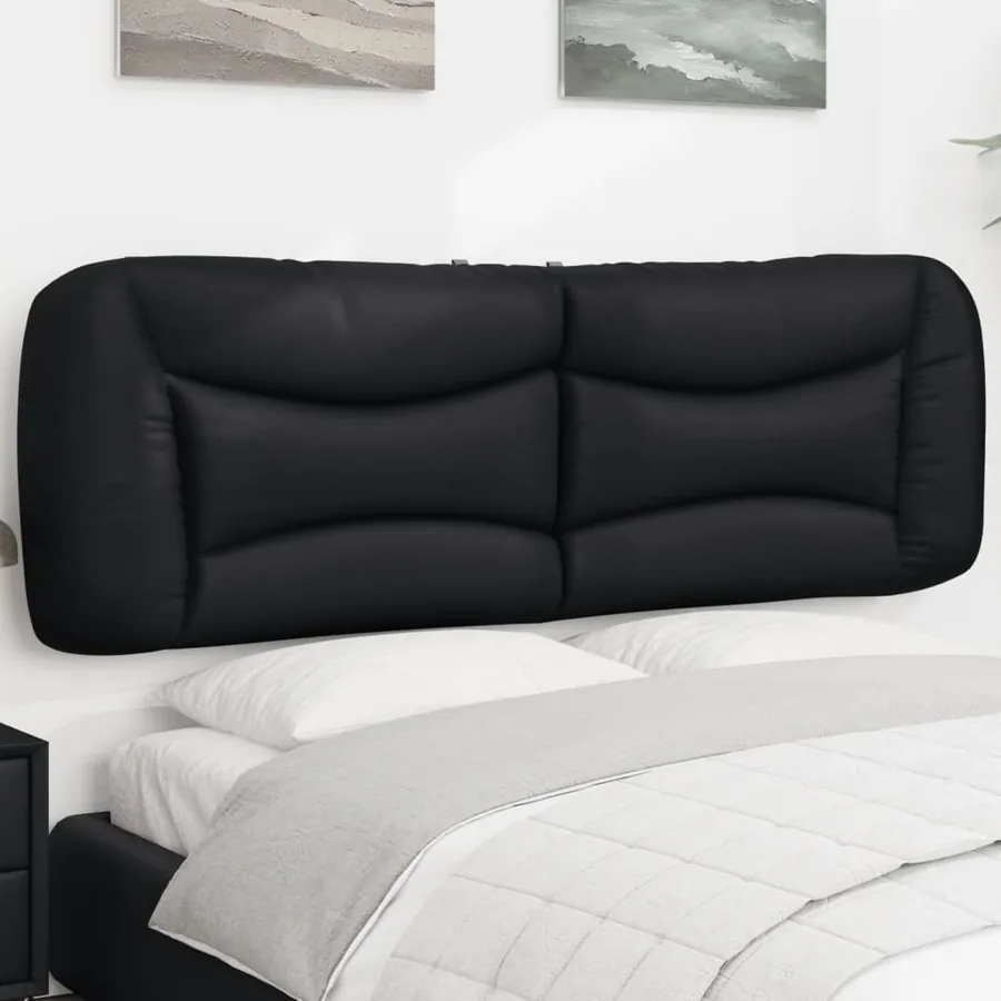 Coussin de tête de lit Hvar noir 152 cm similicuir