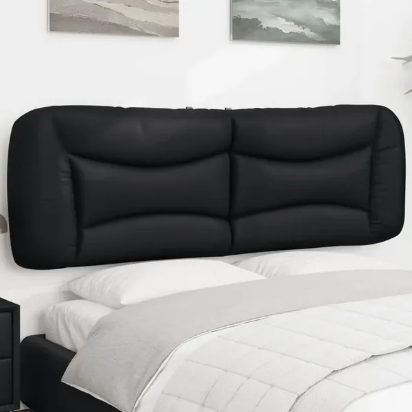 Coussin de tête de lit Hvar noir 152 cm similicuir