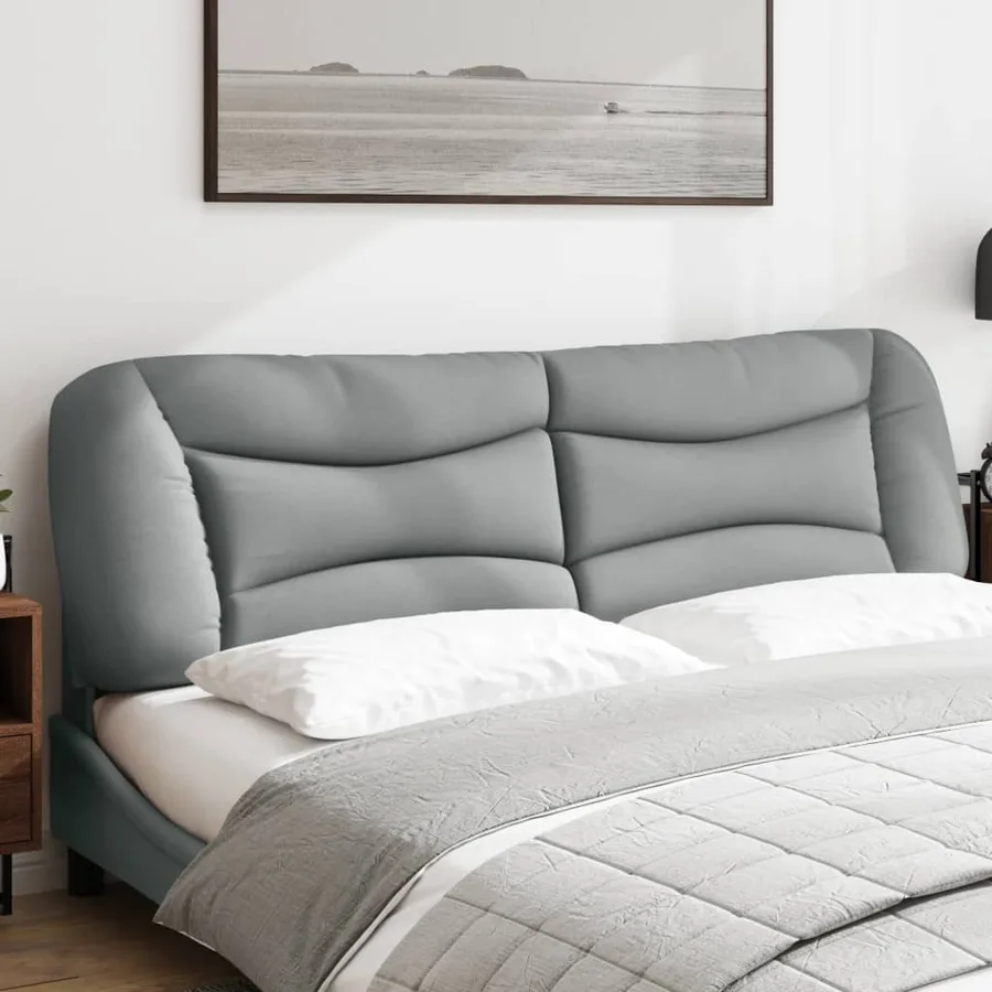Coussin de tête de lit Hvar gris clair 193 cm tissu - 4