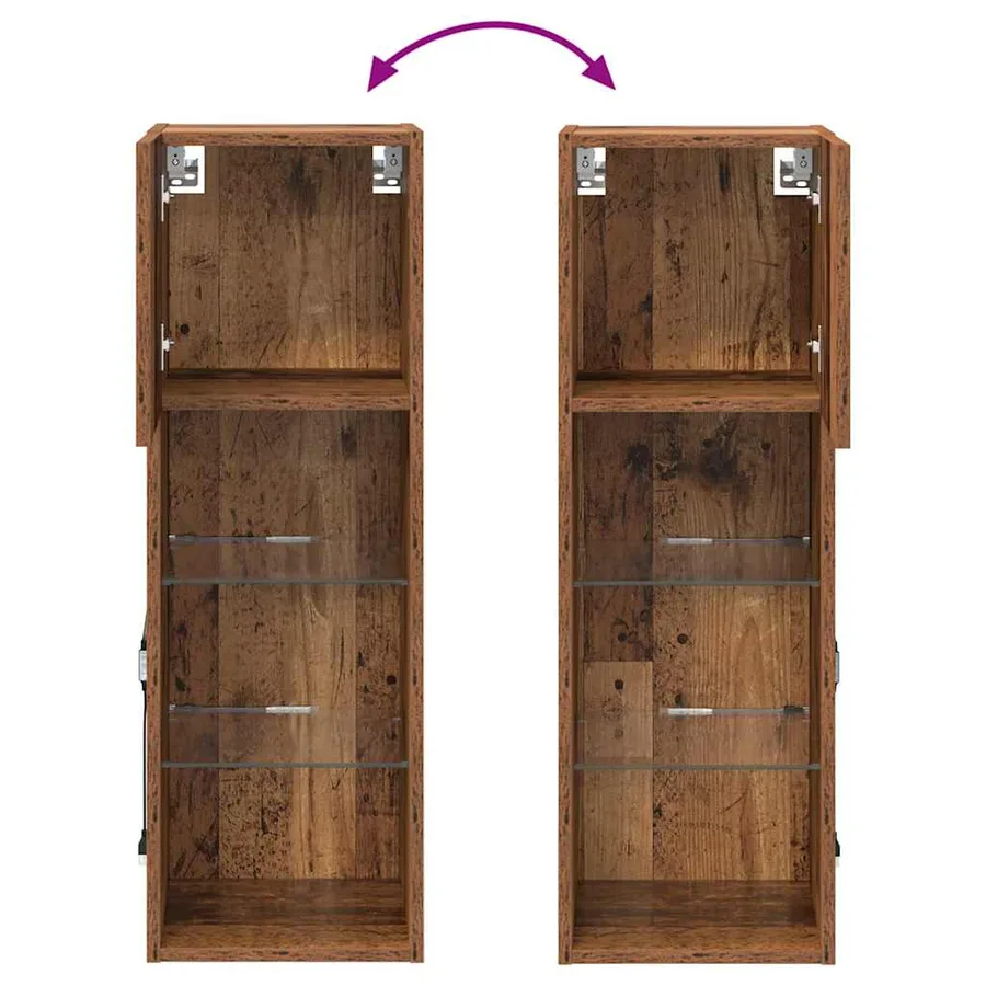 Meuble TV mural Bois ancien 30,5 x 30 x 90 cm Bois d'ingénierie - 15