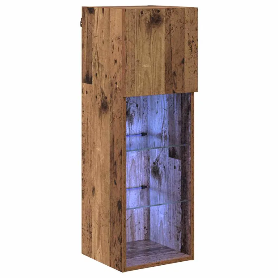 Meuble TV mural Bois ancien 30,5 x 30 x 90 cm Bois d'ingénierie - 2