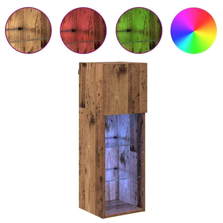 Meuble TV mural Bois ancien 30,5 x 30 x 90 cm Bois d'ingénierie - 4
