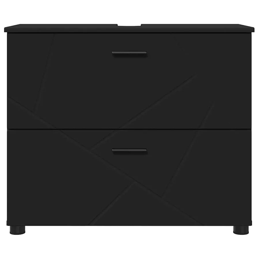 Cabinet de salle de bain avec tiroir Noir 76,5 x 35 x 64 cm - 6