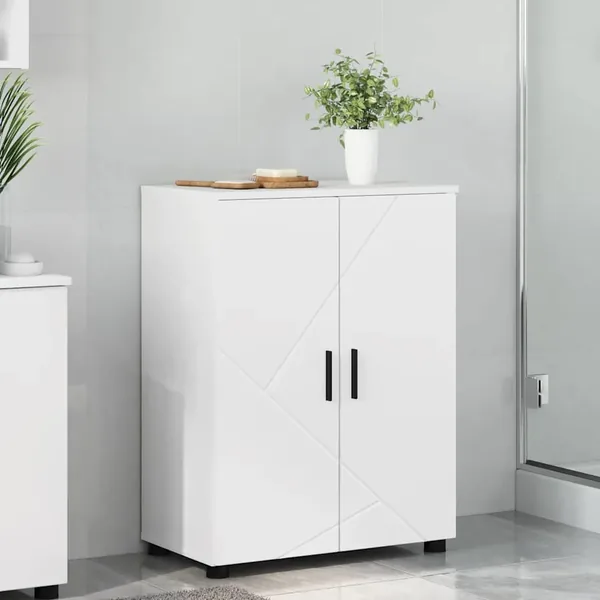 Cabinet de salle de bain avec stockage Blanc 60 x 35 x 80 cm