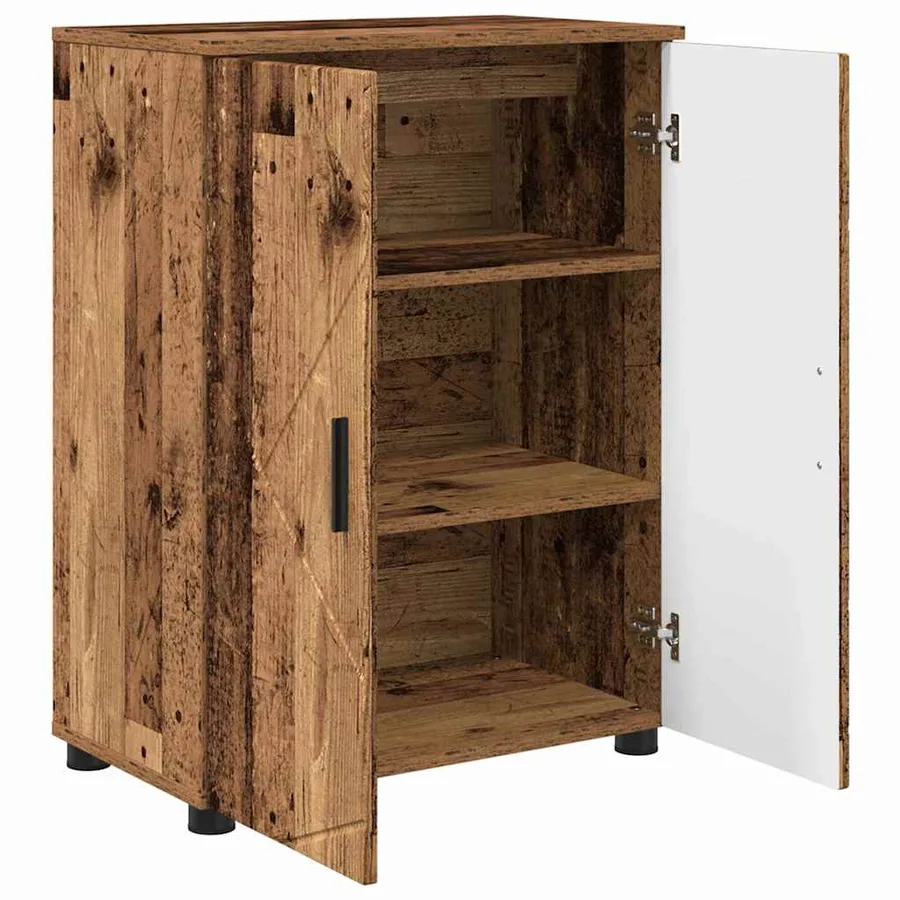 Cabinet de salle de bain avec porte Bois Ancien 60 x 35 x 80 cm - 6