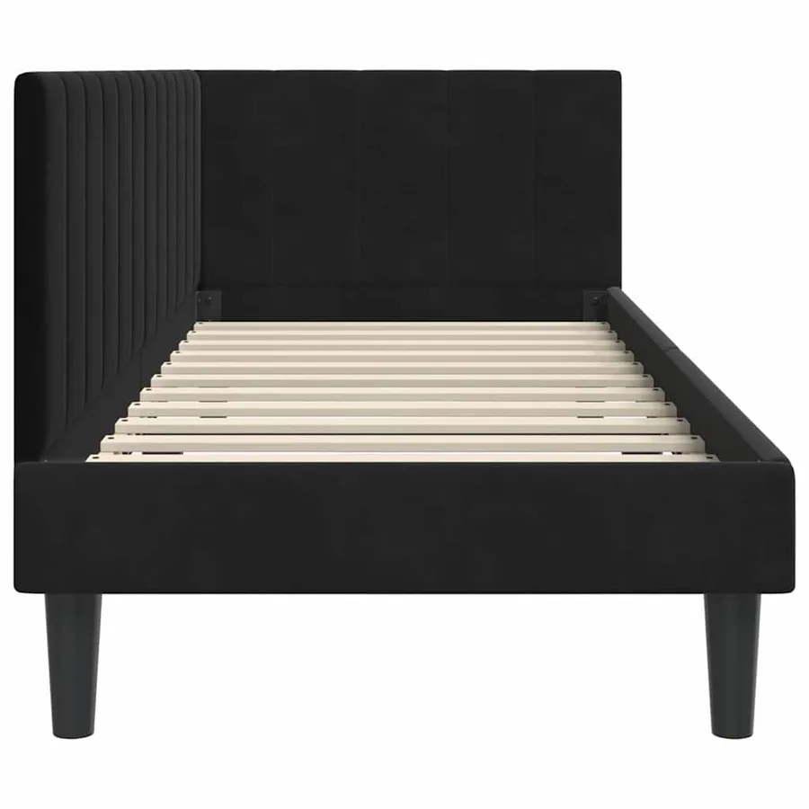 Cadre de lit d'angle Noir 80 cm x 200 cm Velours - 6