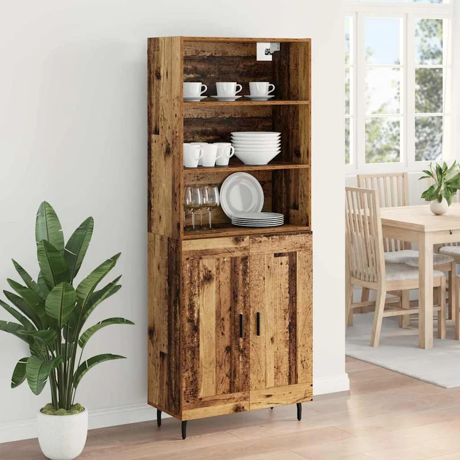 Haut Armoire Bois Ancien 69,5 x 34 x 180 cm - 4