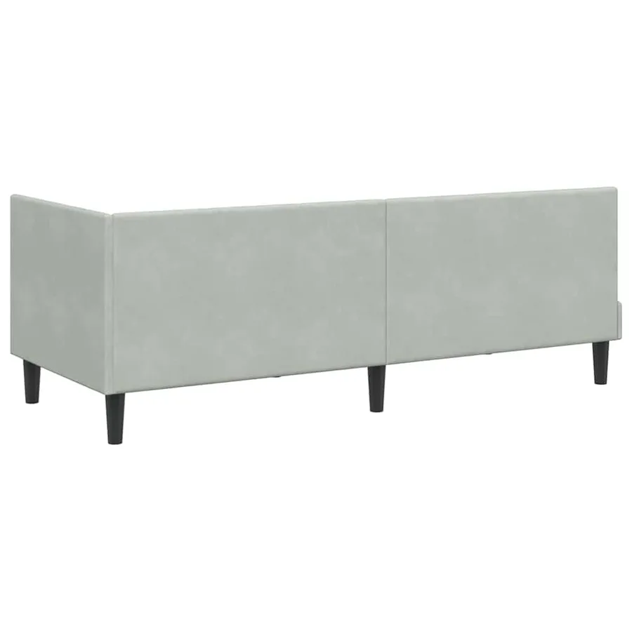 Cadre de lit d'angle avec matelas 2 pcs Gris clair Velours - 9
