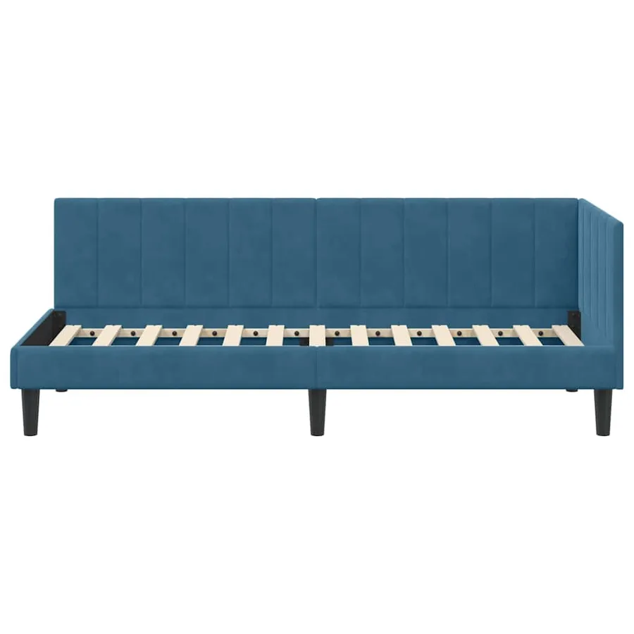 Cadre de lit d'angle Bleu 80 cm x 200 cm Velours - 5