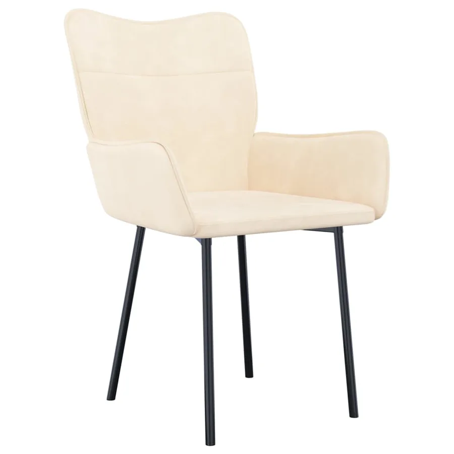Chaises à manger lot de 2 Crème Velours - 3
