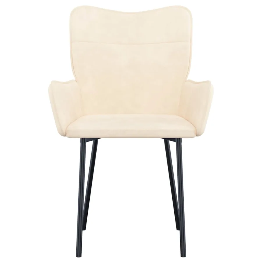 Chaises à manger lot de 2 Crème Velours - 4