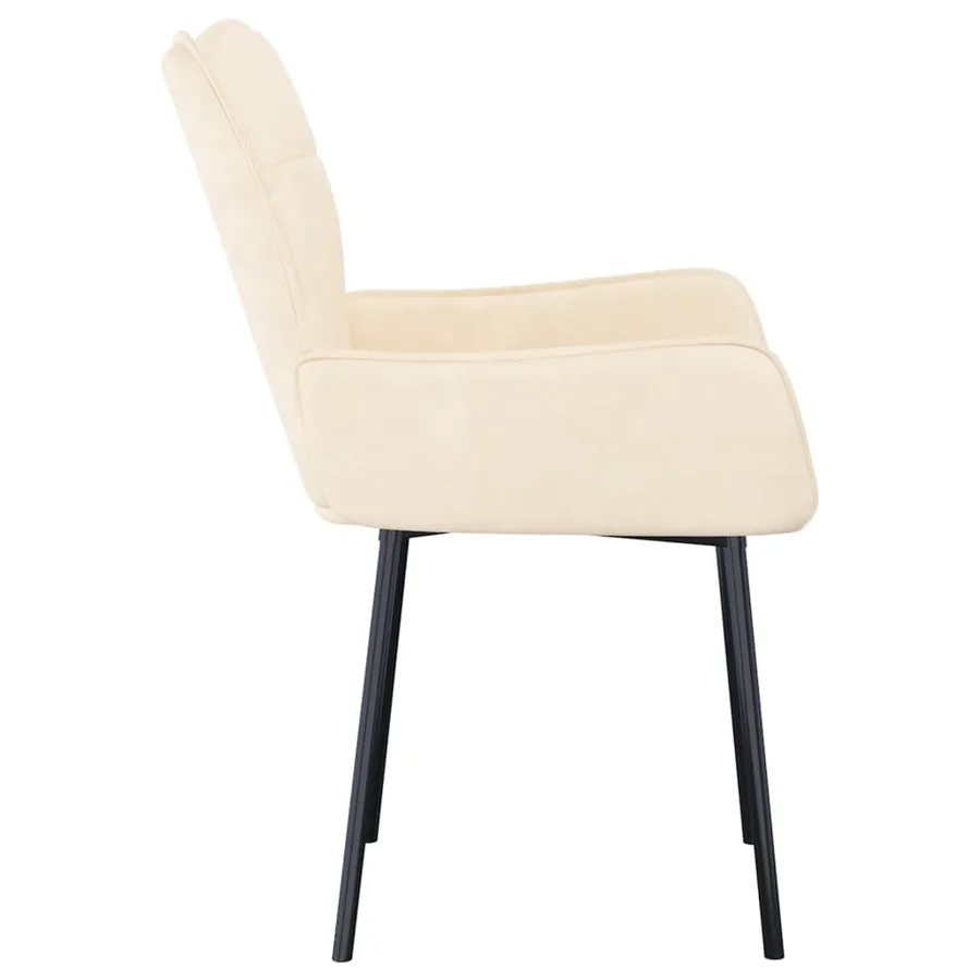 Chaises à manger lot de 2 Crème Velours - 5