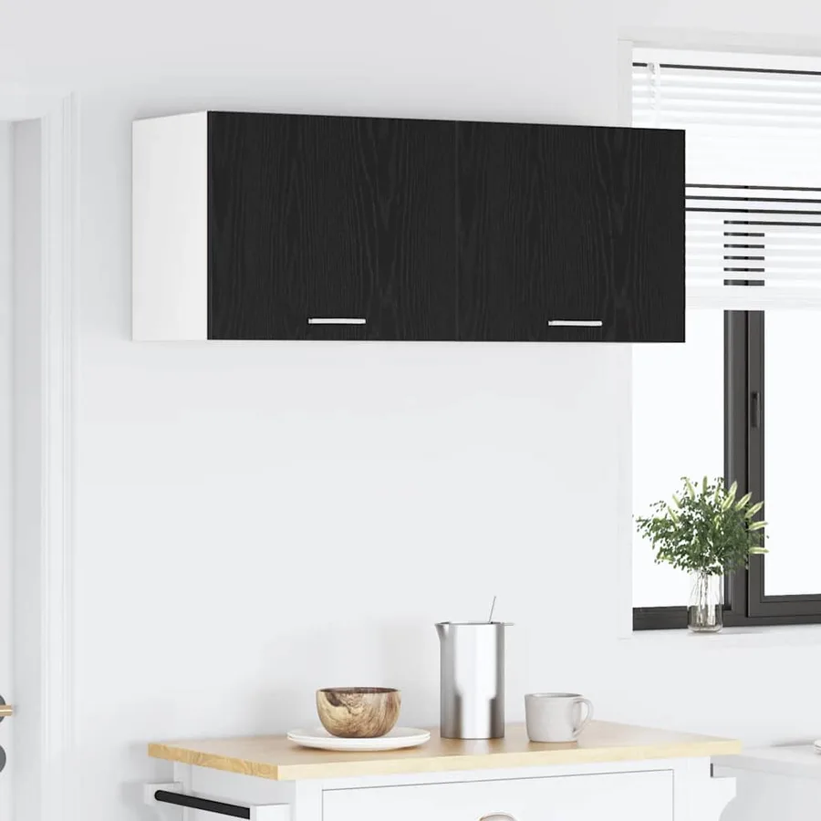 Armoire suspendue Chêne noir et Blanc 50 x 31 x 40 cm - 4