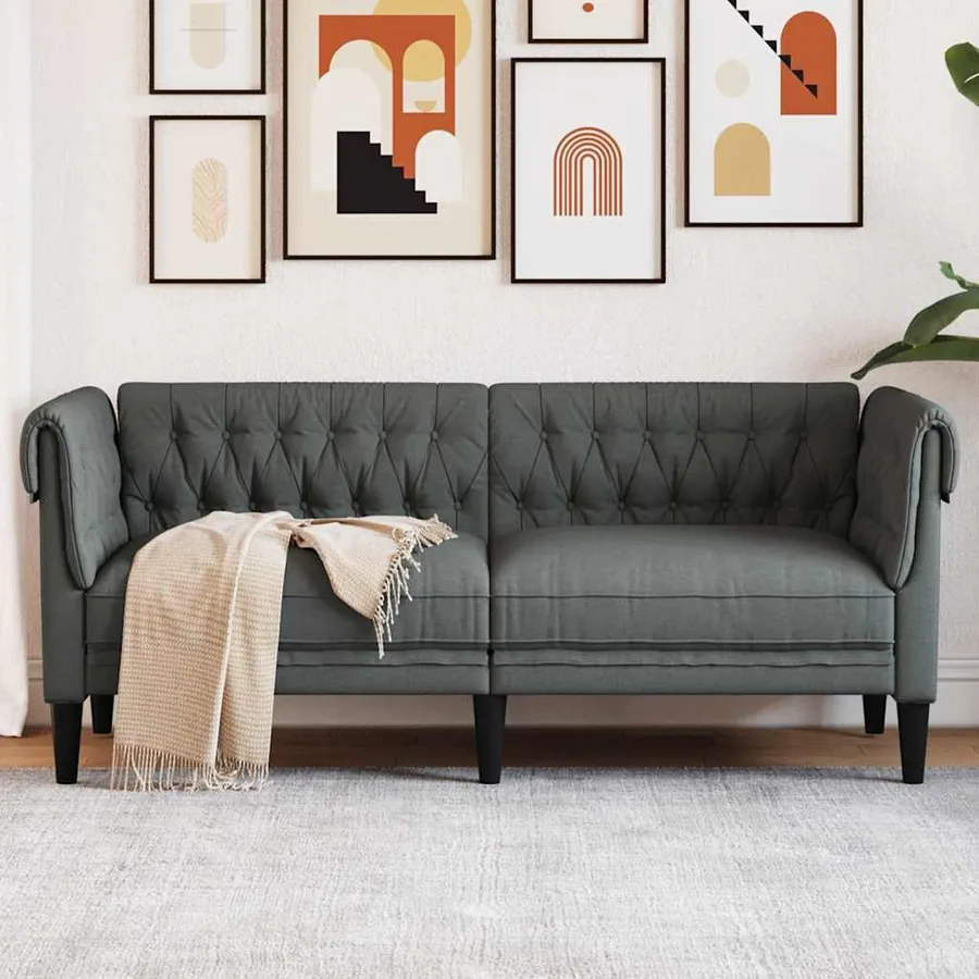 Canapé Gris foncé 182,5 x 74,5 x 74,5 cm Polyester