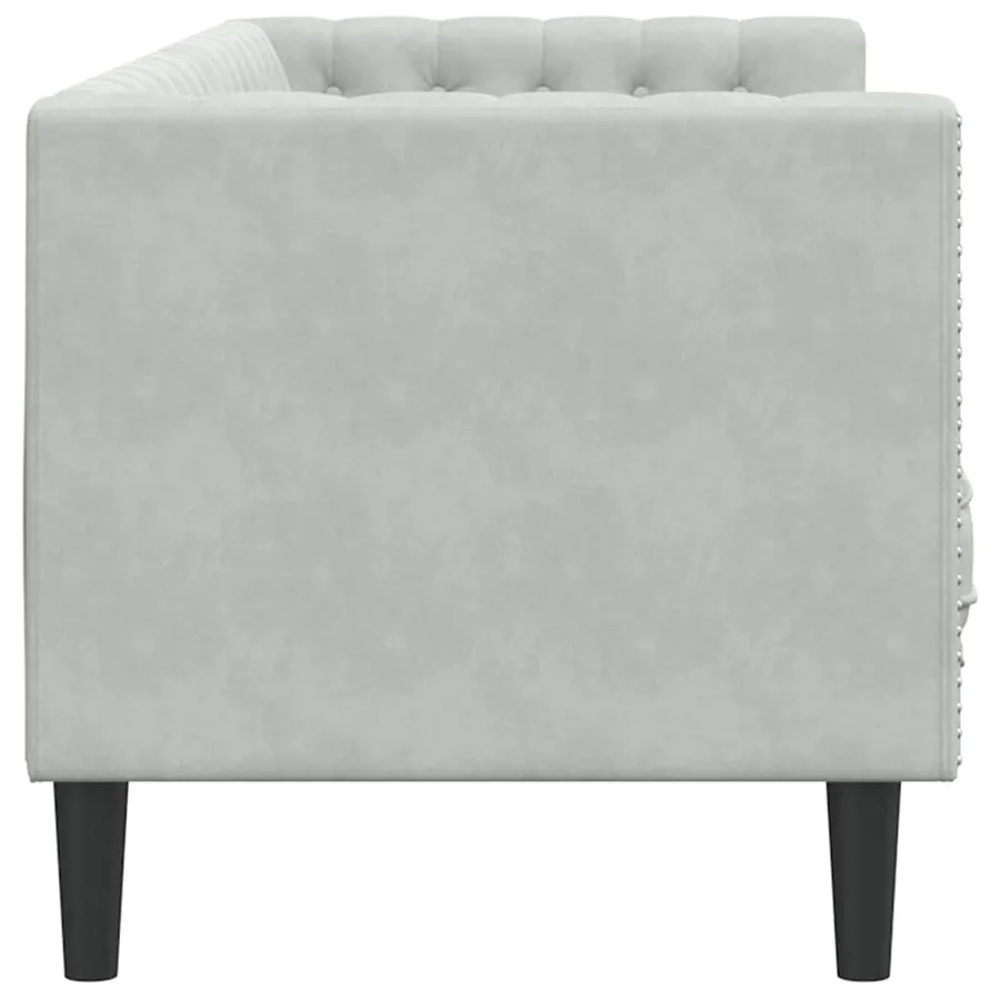 Canapé Gris clair 194 x 74,5 x 70,5 cm Velours - 5