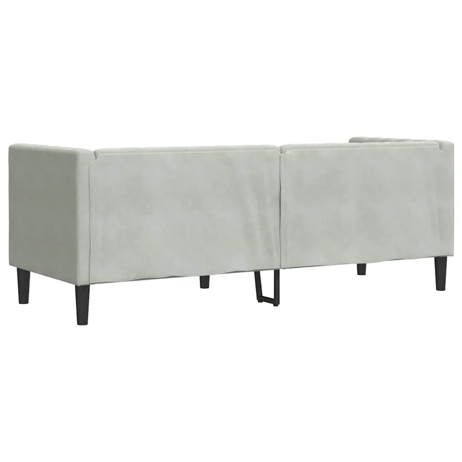 Canapé Gris clair 194 x 74,5 x 70,5 cm Velours - 6