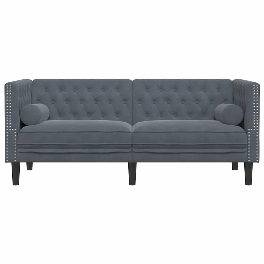 Canapé Gris foncé 174 x 74,5 x 70,5 cm Velours - 4