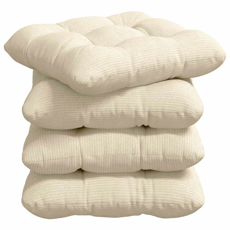 Coussins de siège 4 pcs Crème 40 x 40 cm - 2