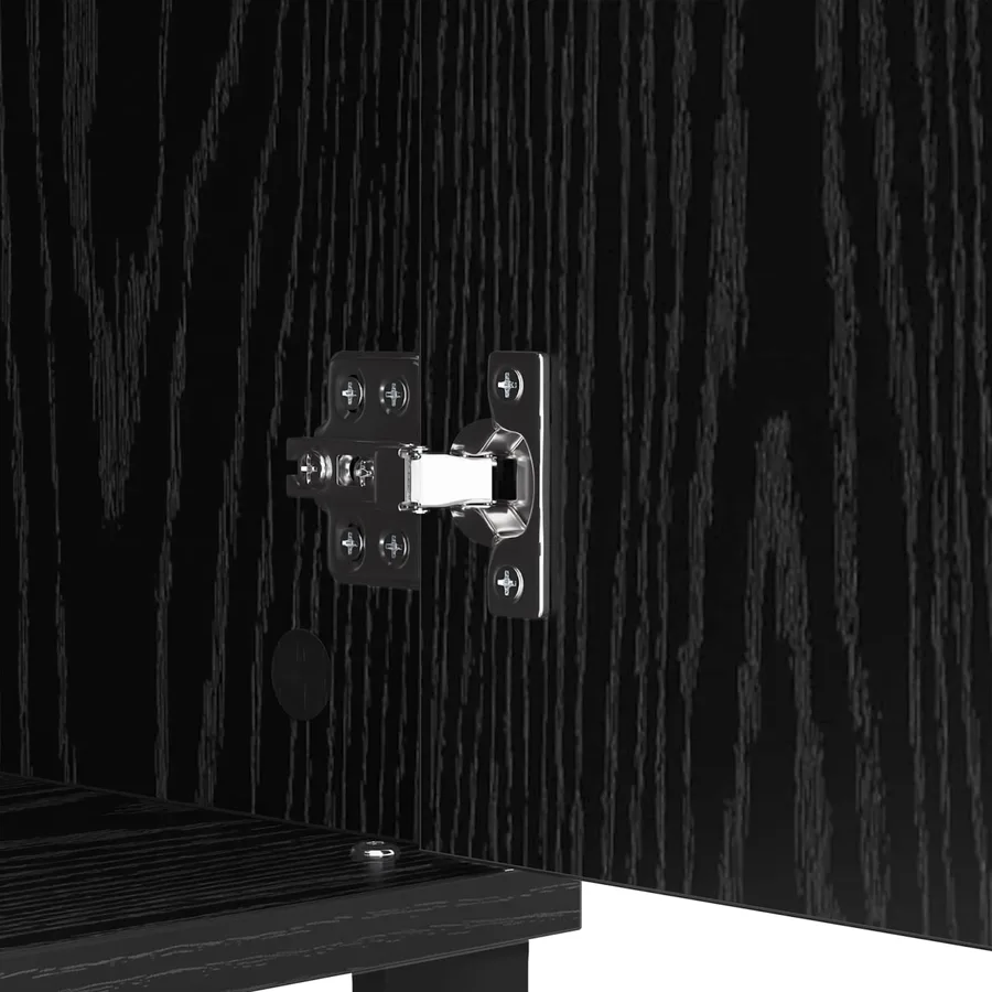 Buffet Chêne noir 60 x 35 x 70 cm Bois d'ingénierie et fer - 10