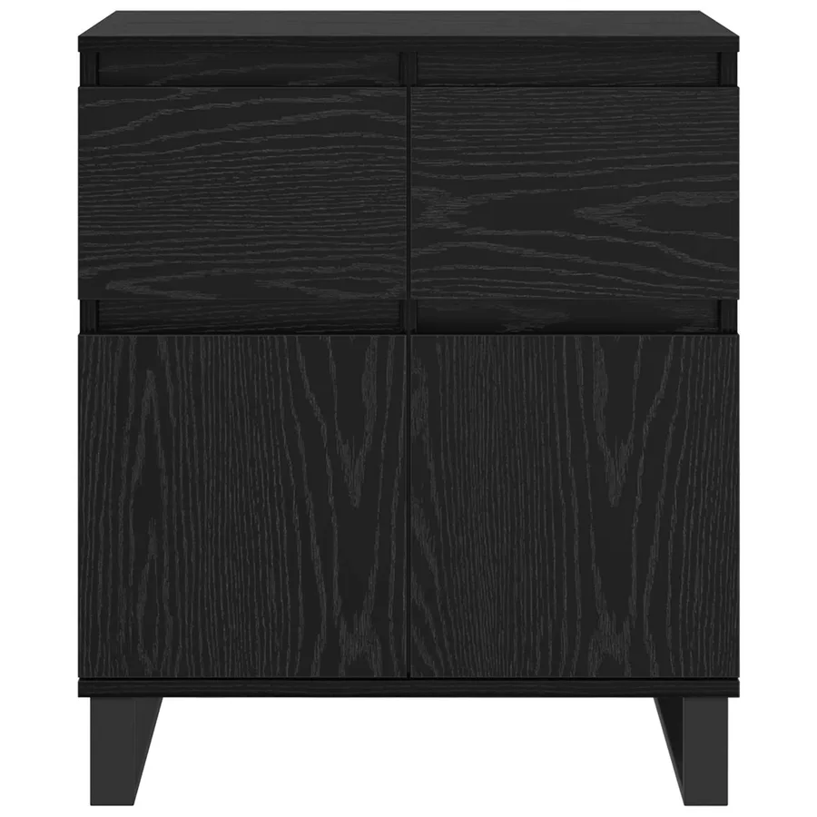 Buffet Chêne noir 60 x 35 x 70 cm Bois d'ingénierie et fer - 6